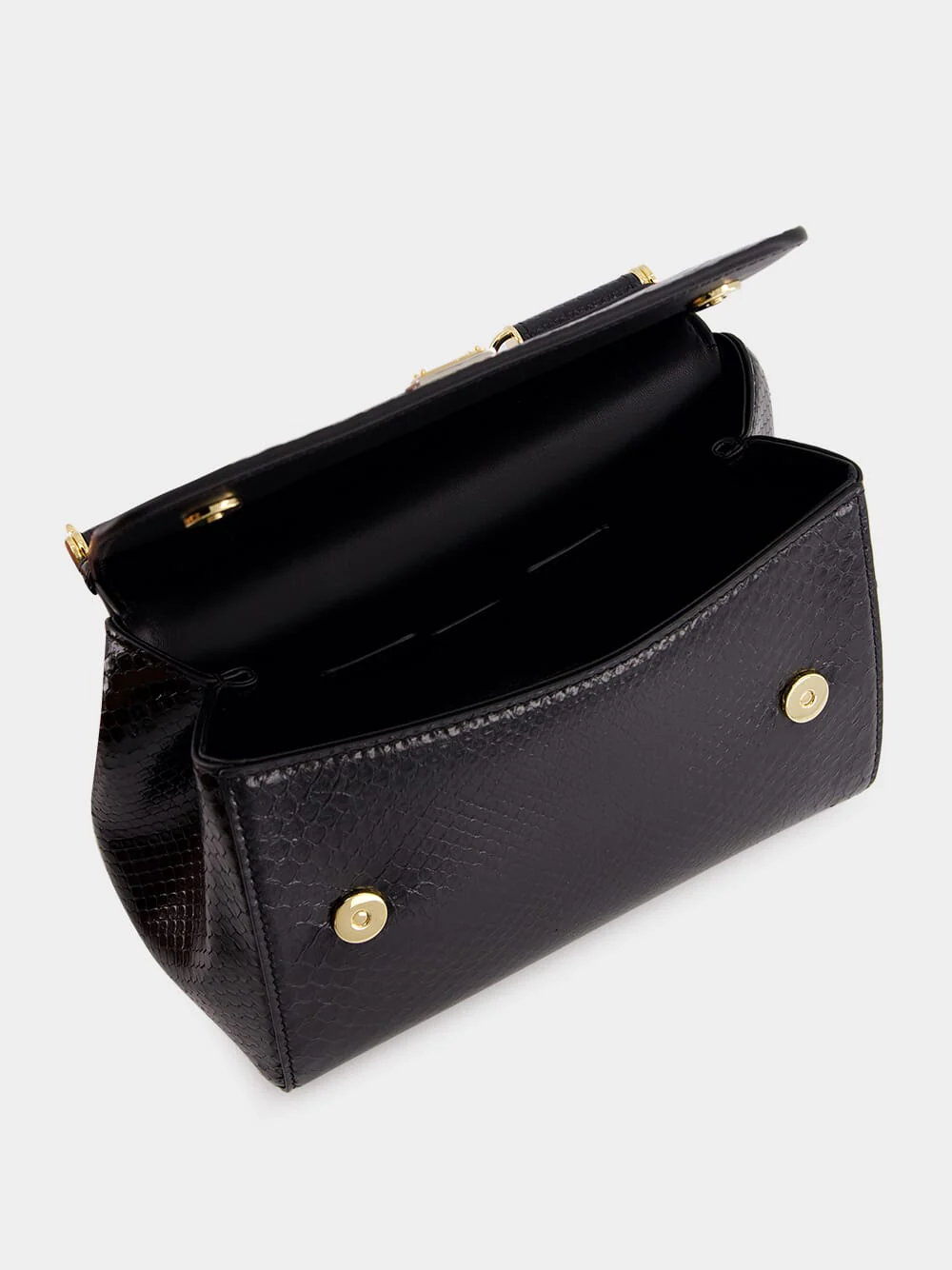 Black Medium Python Sicily Bag - Image 5