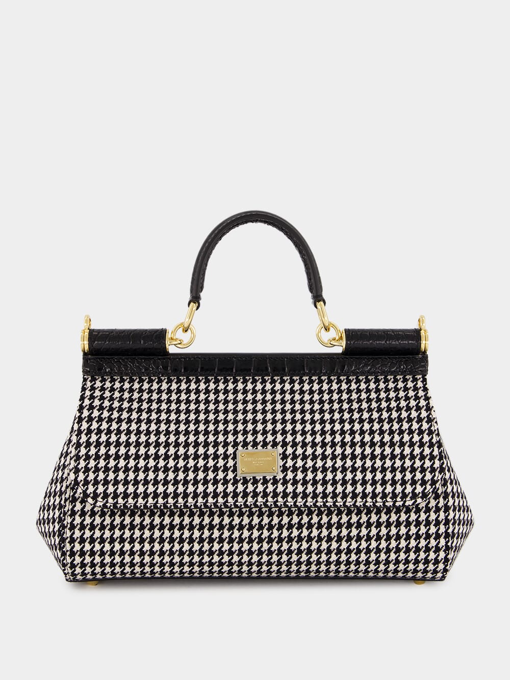 Black & White Medium Sicily Handbag