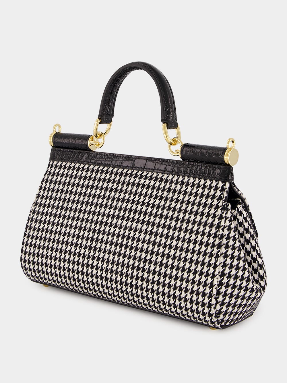 Black & White Medium Sicily Handbag - Image 6