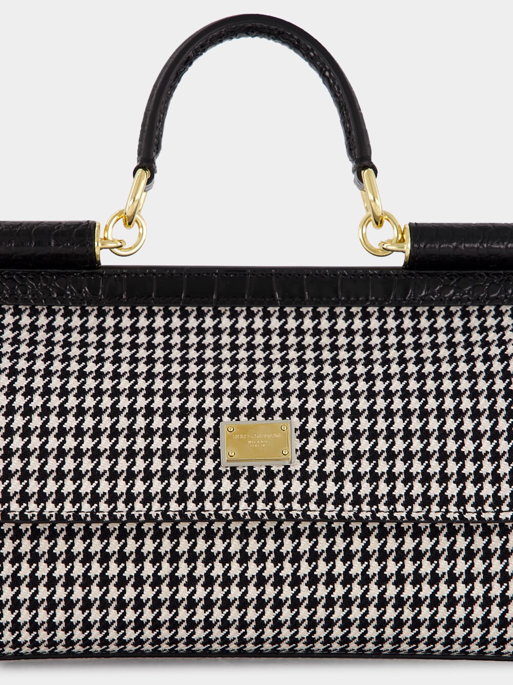 Black & White Medium Sicily Handbag - Image 8