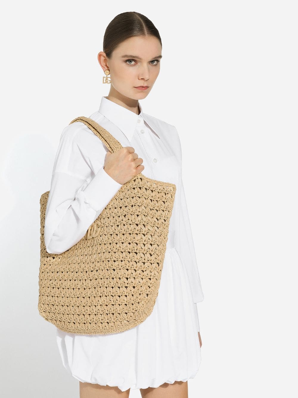 Raffia Crochet 3.5 Shopper Bag - Image 2