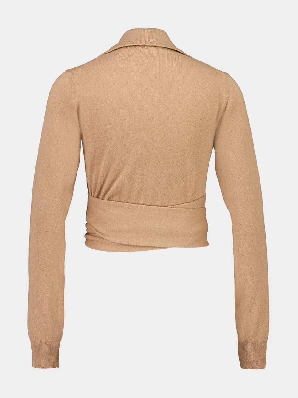Beige Cashmere Wrap Cardigan - Image 4