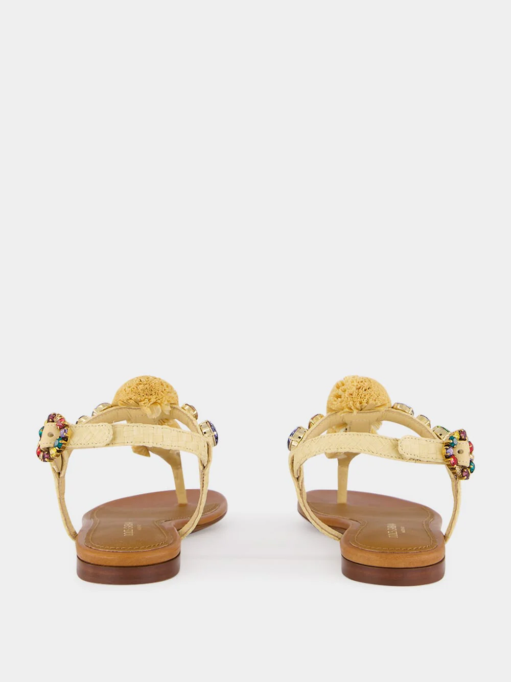 Beige Crochet Flip-Flops with Stones - Image 5