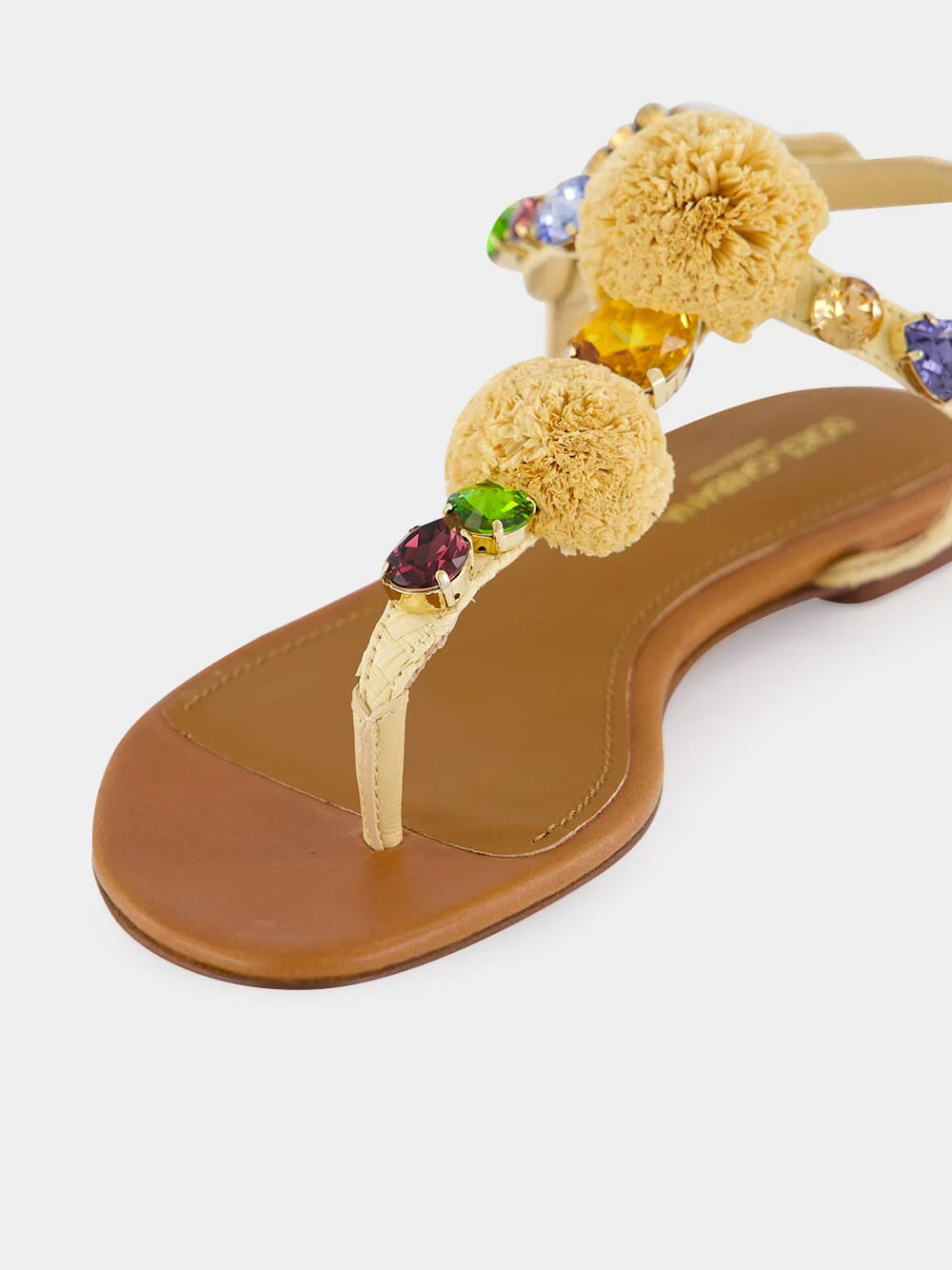 Beige Crochet Flip-Flops with Stones - Image 7