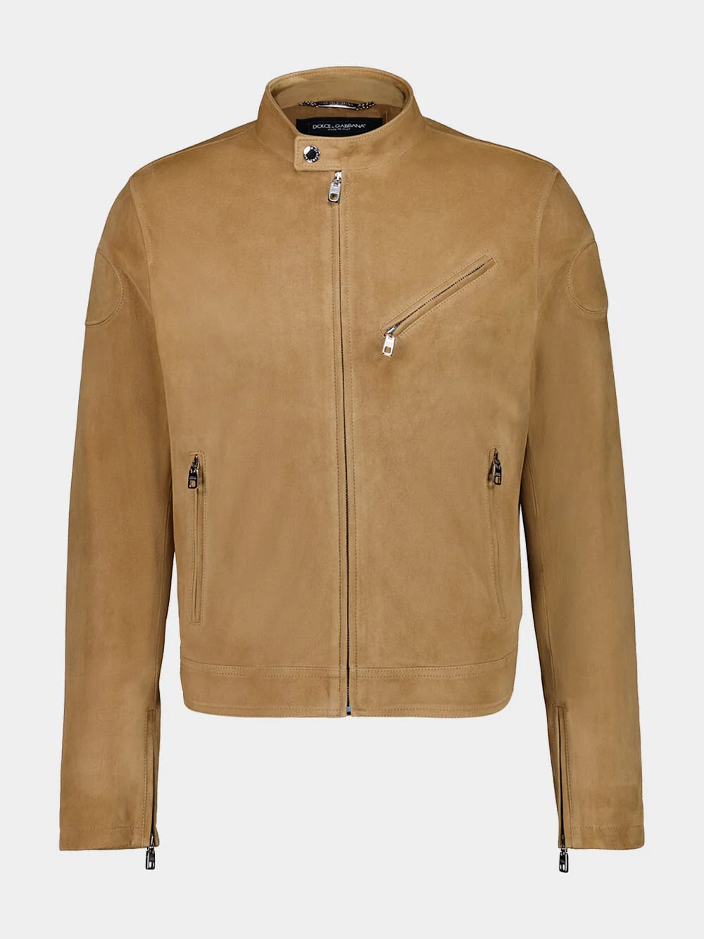 Beige Lambskin Leather Jacket
