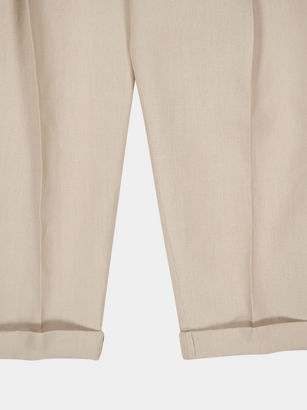 Beige Linen Tailored Trousers - Image 4