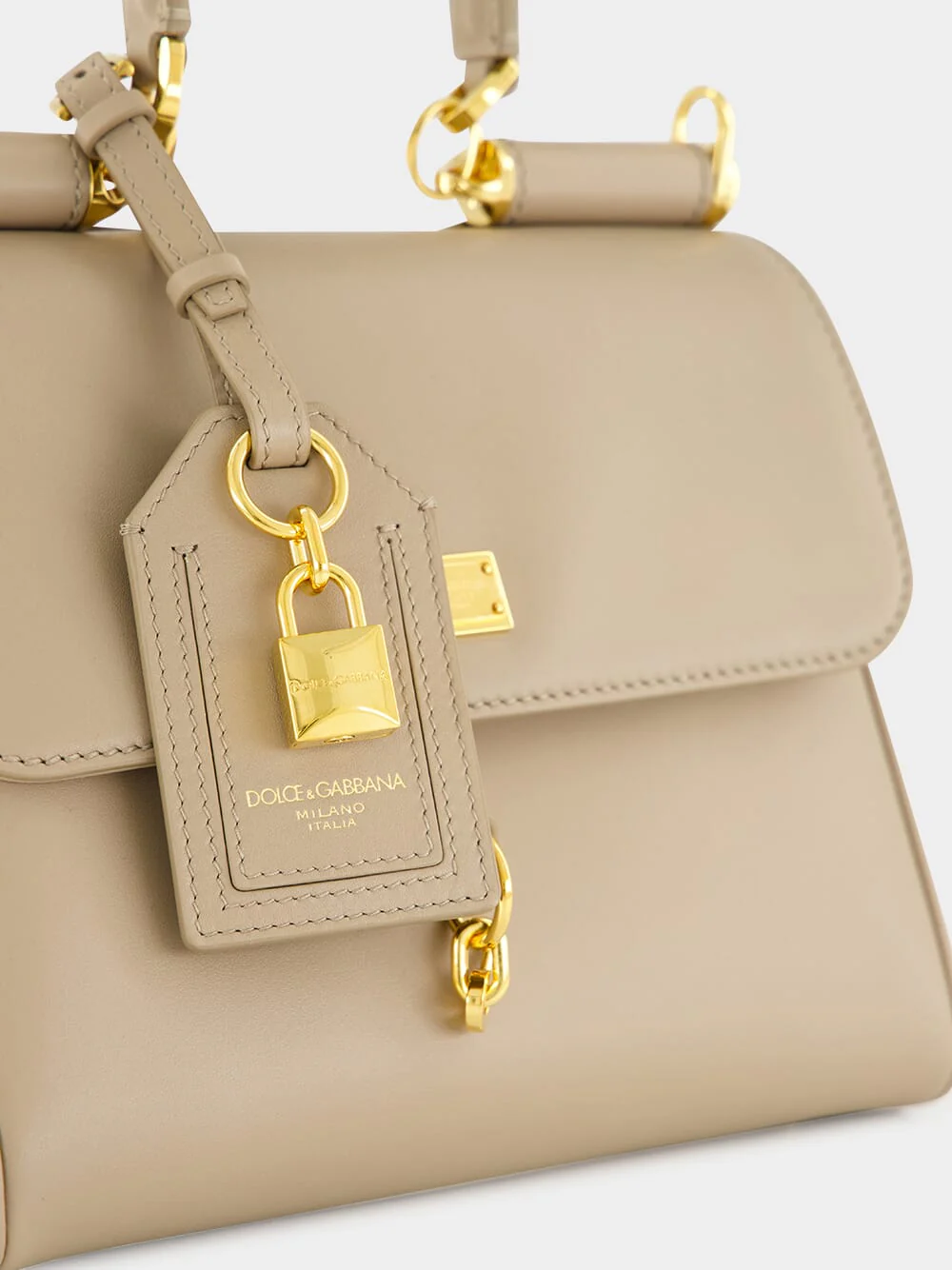 Beige My Sicily Calfskin Bag - Image 7
