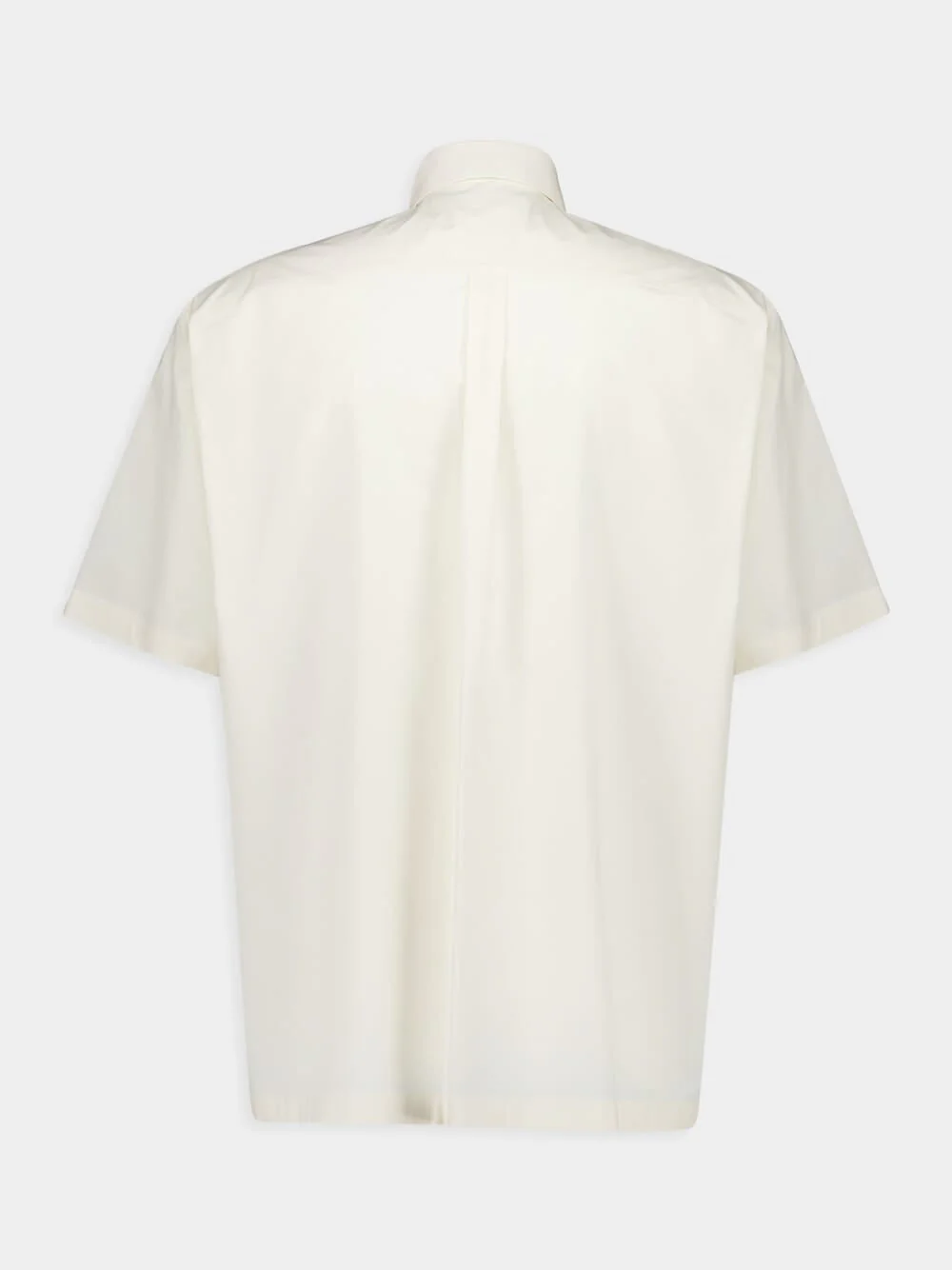 Beige Poplin Hawaiian Shirt with Metal Logo Tag - Image 8