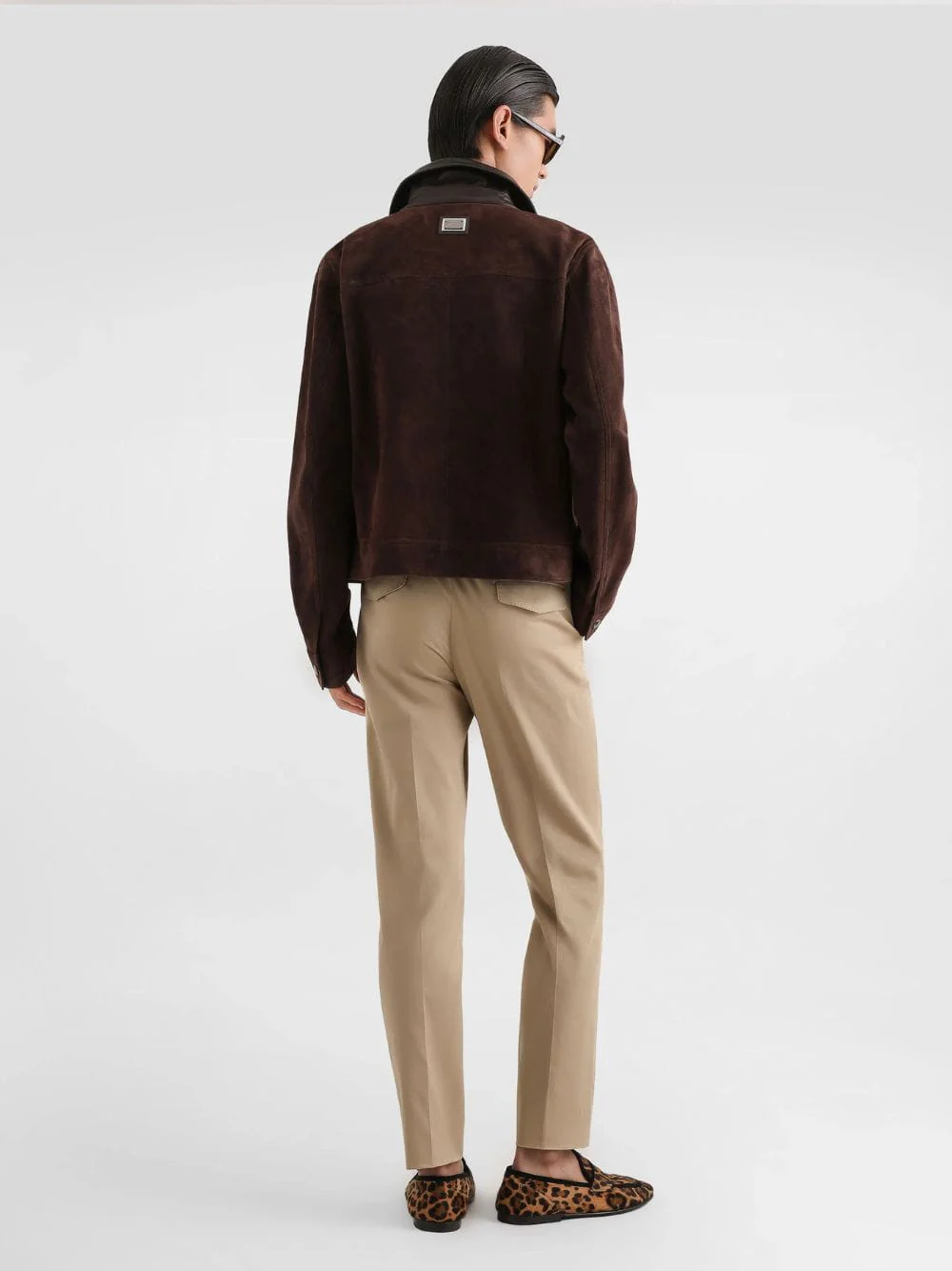 Beige Stretch Cotton Gabardine Trousers - Image 3