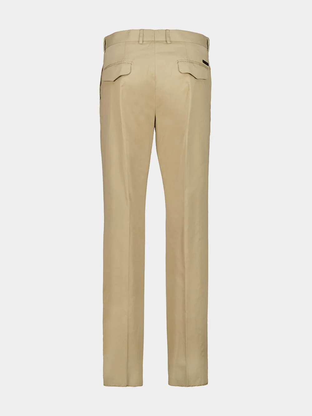 Beige Stretch Cotton Gabardine Trousers - Image 4
