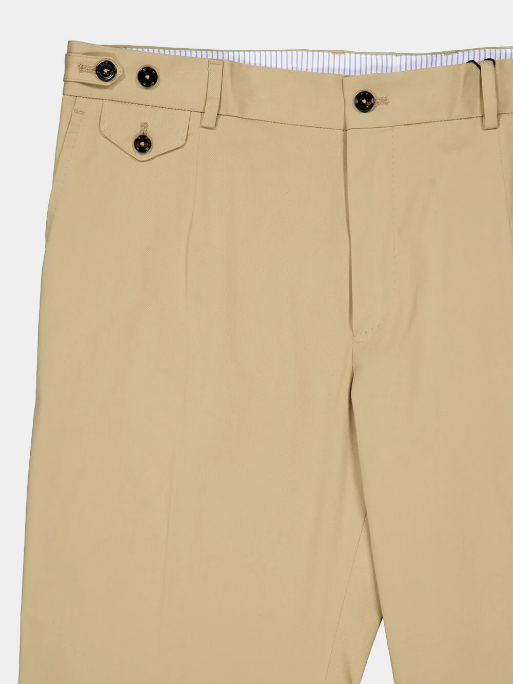 Beige Stretch Cotton Gabardine Trousers - Image 5