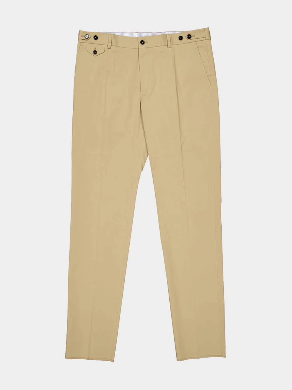 Beige Stretch Cotton Gabardine Trousers - Image 7