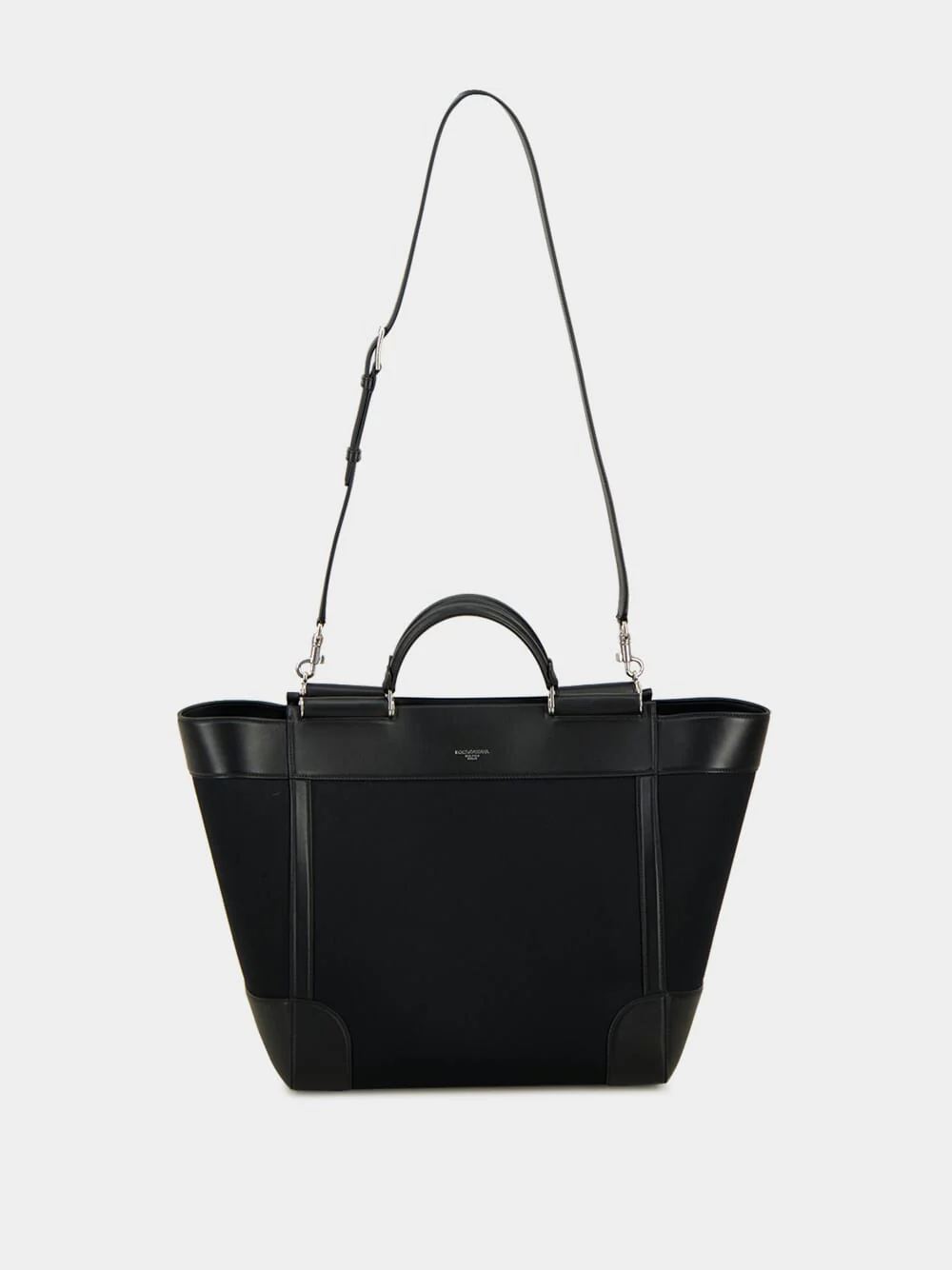 Black Calfskin and Panama Sicily Bag - Image 2