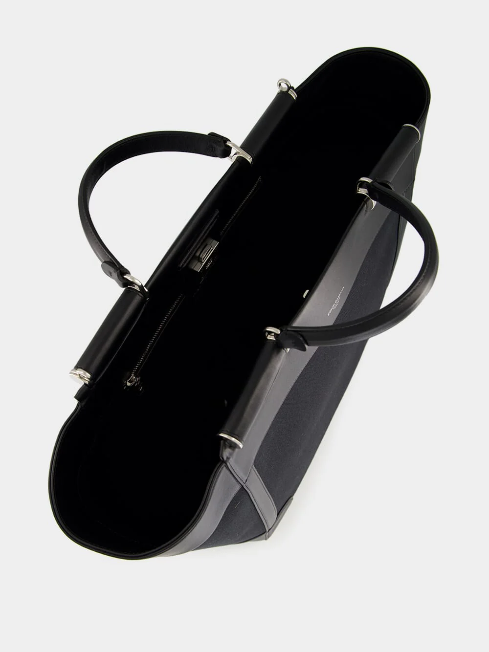 Black Calfskin and Panama Sicily Bag - Image 6