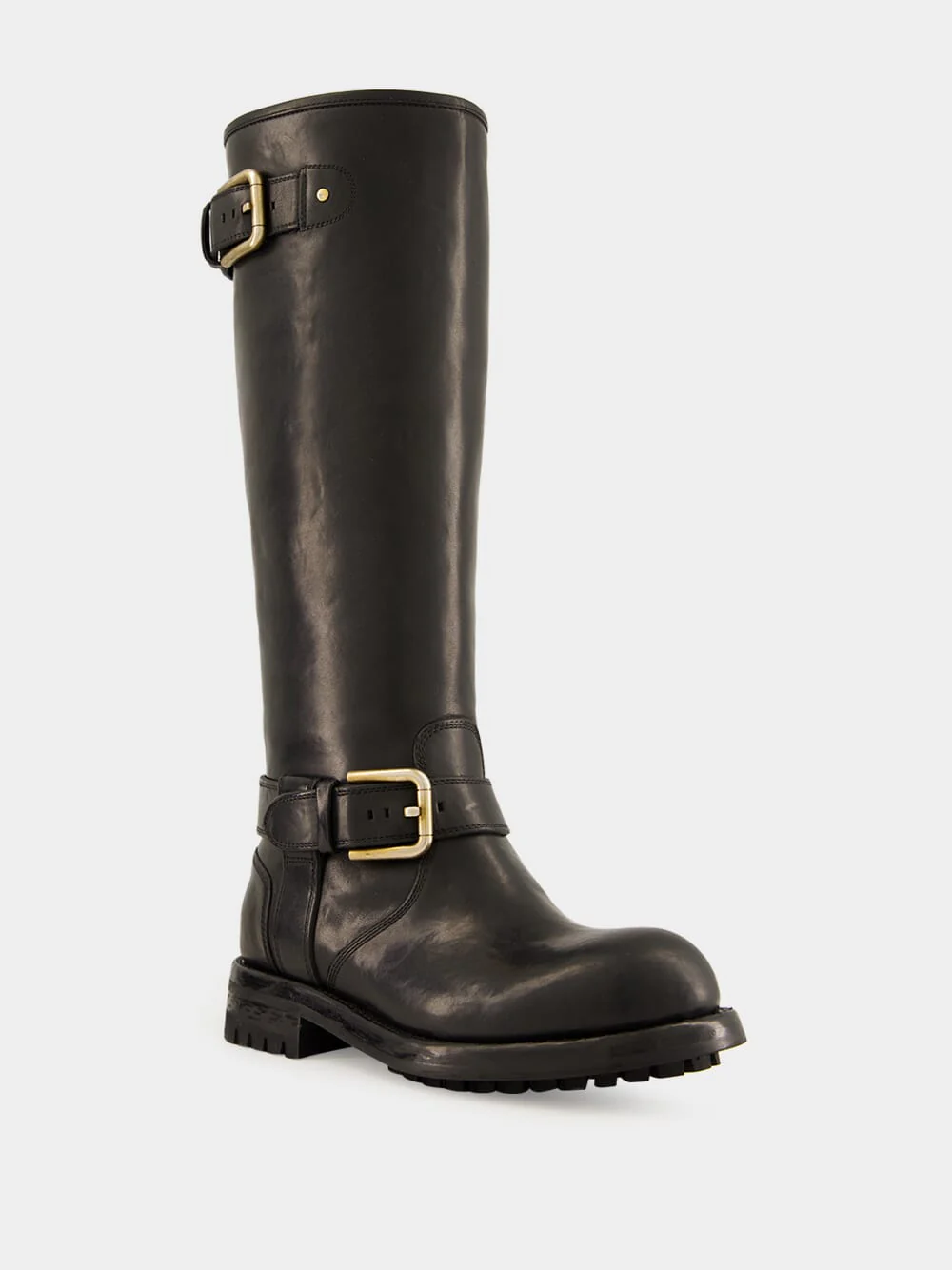 Black Calfskin Biker Boots - Image 2