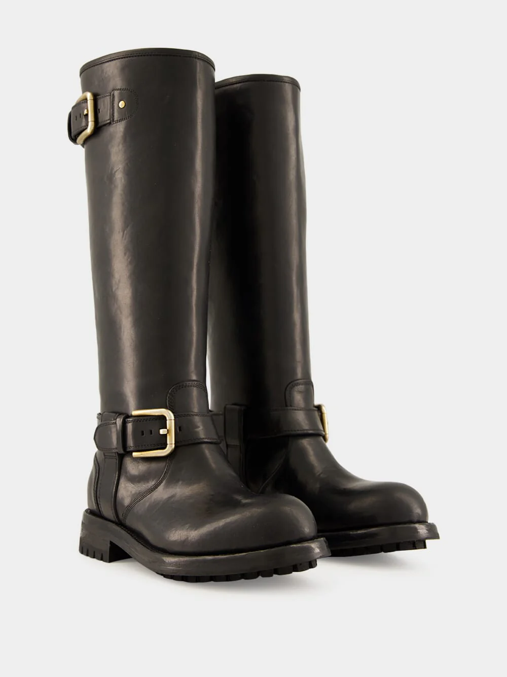 Black Calfskin Biker Boots - Image 3