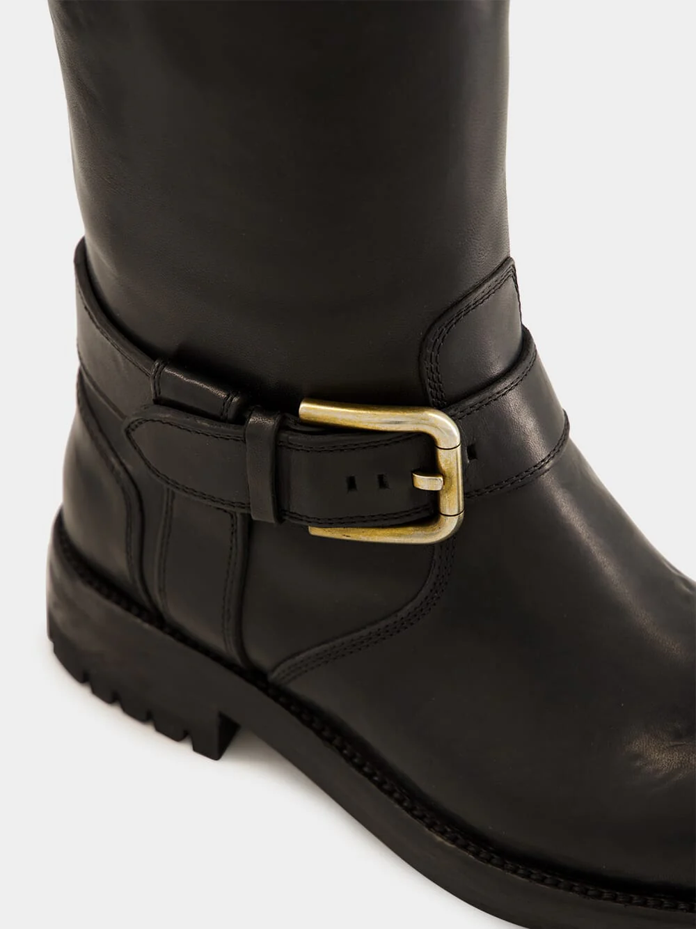 Black Calfskin Biker Boots - Image 5