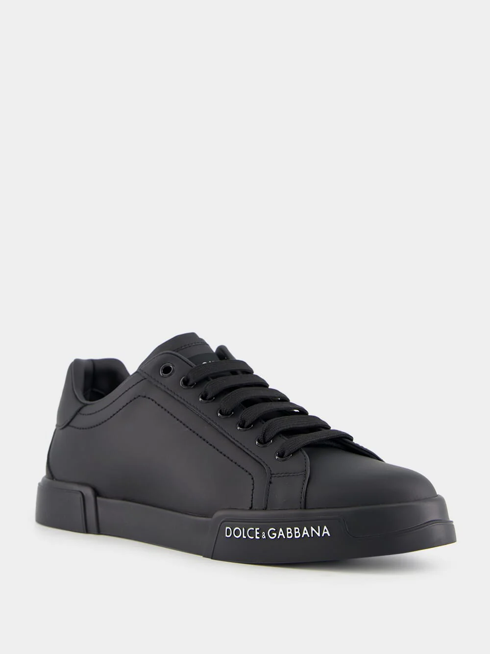 Black Calfskin Nappa Portofino Sneakers - Image 2
