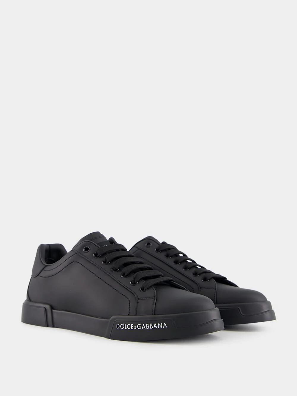 Black Calfskin Nappa Portofino Sneakers - Image 3