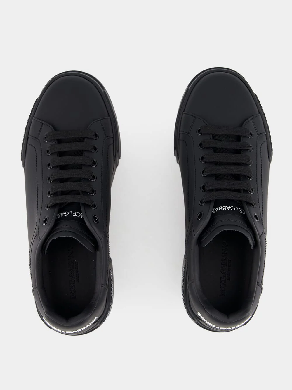 Black Calfskin Nappa Portofino Sneakers - Image 4