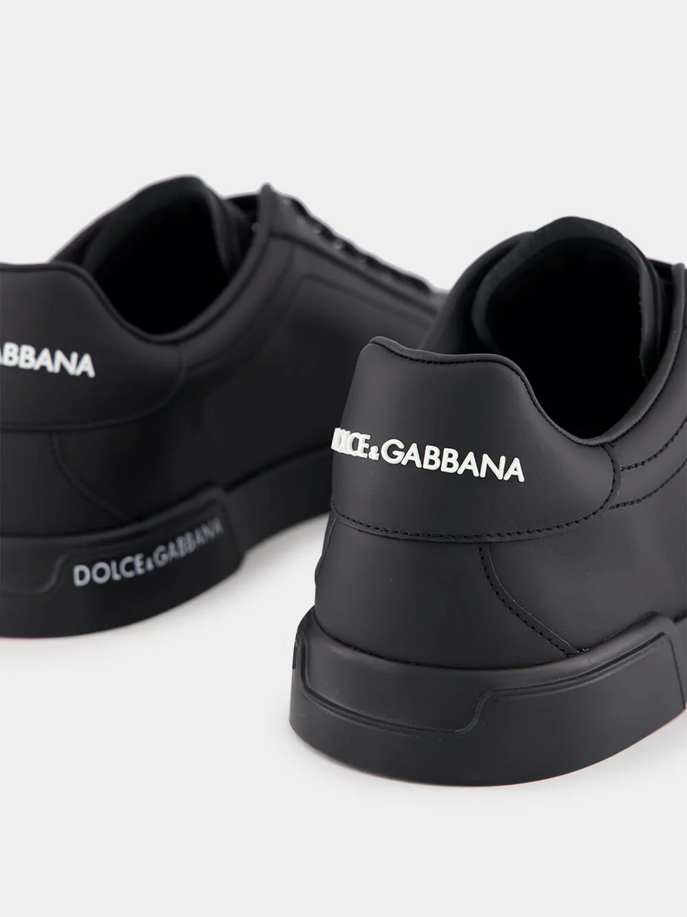 Black Calfskin Nappa Portofino Sneakers - Image 6