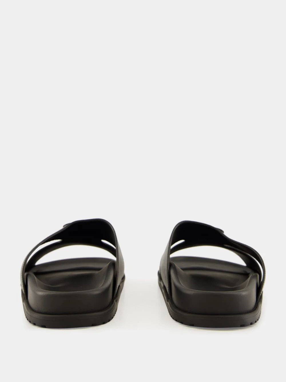 Black Calfskin Slide Sandals - Image 5