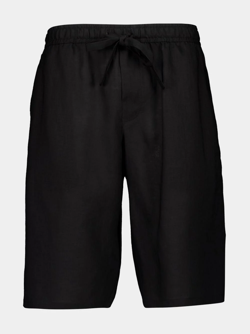 Black Casual Fit Linen Shorts