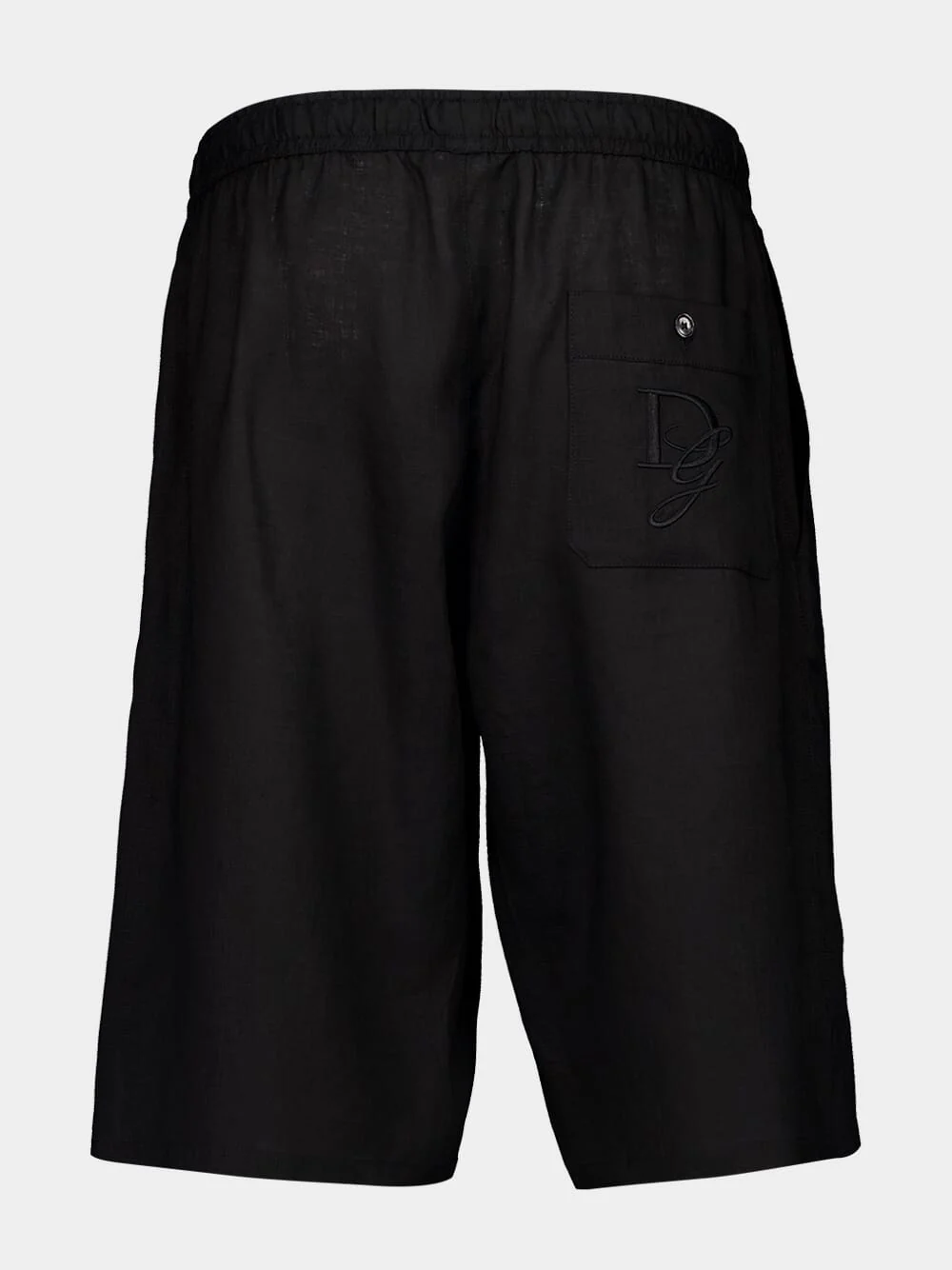 Black Casual Fit Linen Shorts - Image 2
