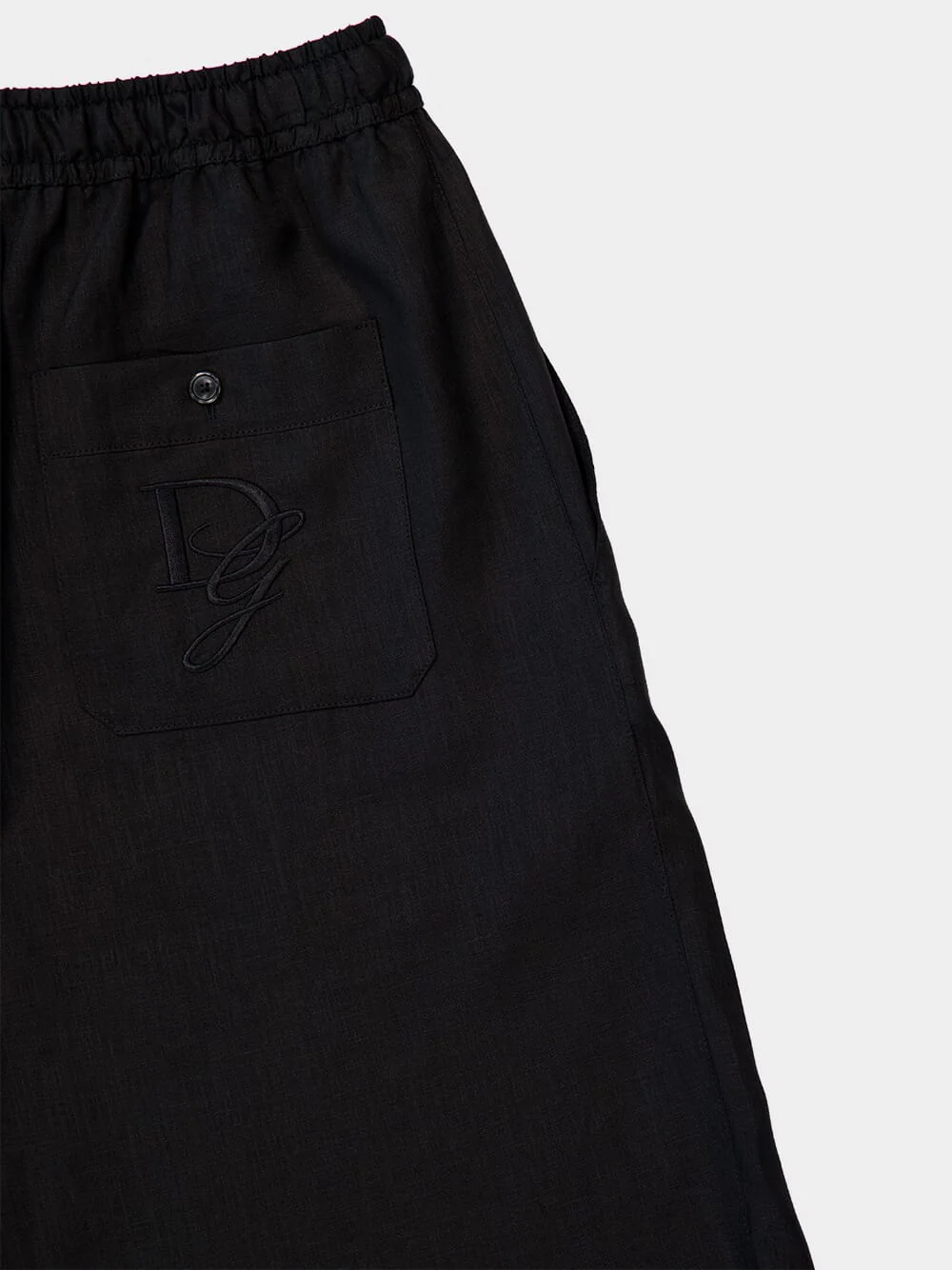 Black Casual Fit Linen Shorts - Image 4