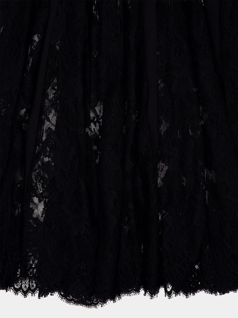 Black Charmeuse and Lace Midi Skirt - Image 6