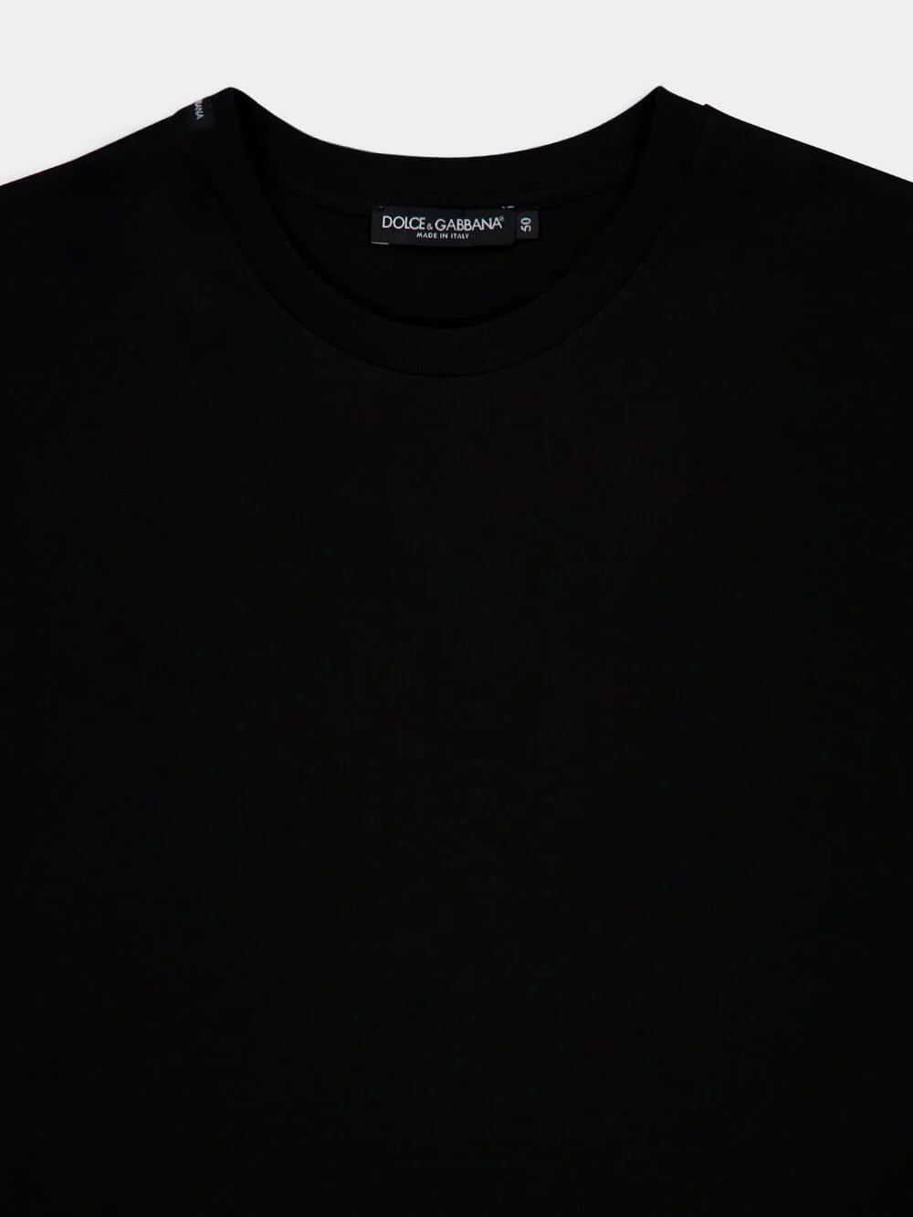 Black Cotton Crew-Neck T-Shirt - Image 3