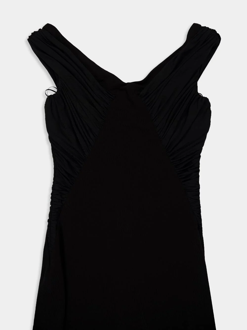 Black Crêpe Organza Bodycon Dress - Image 5