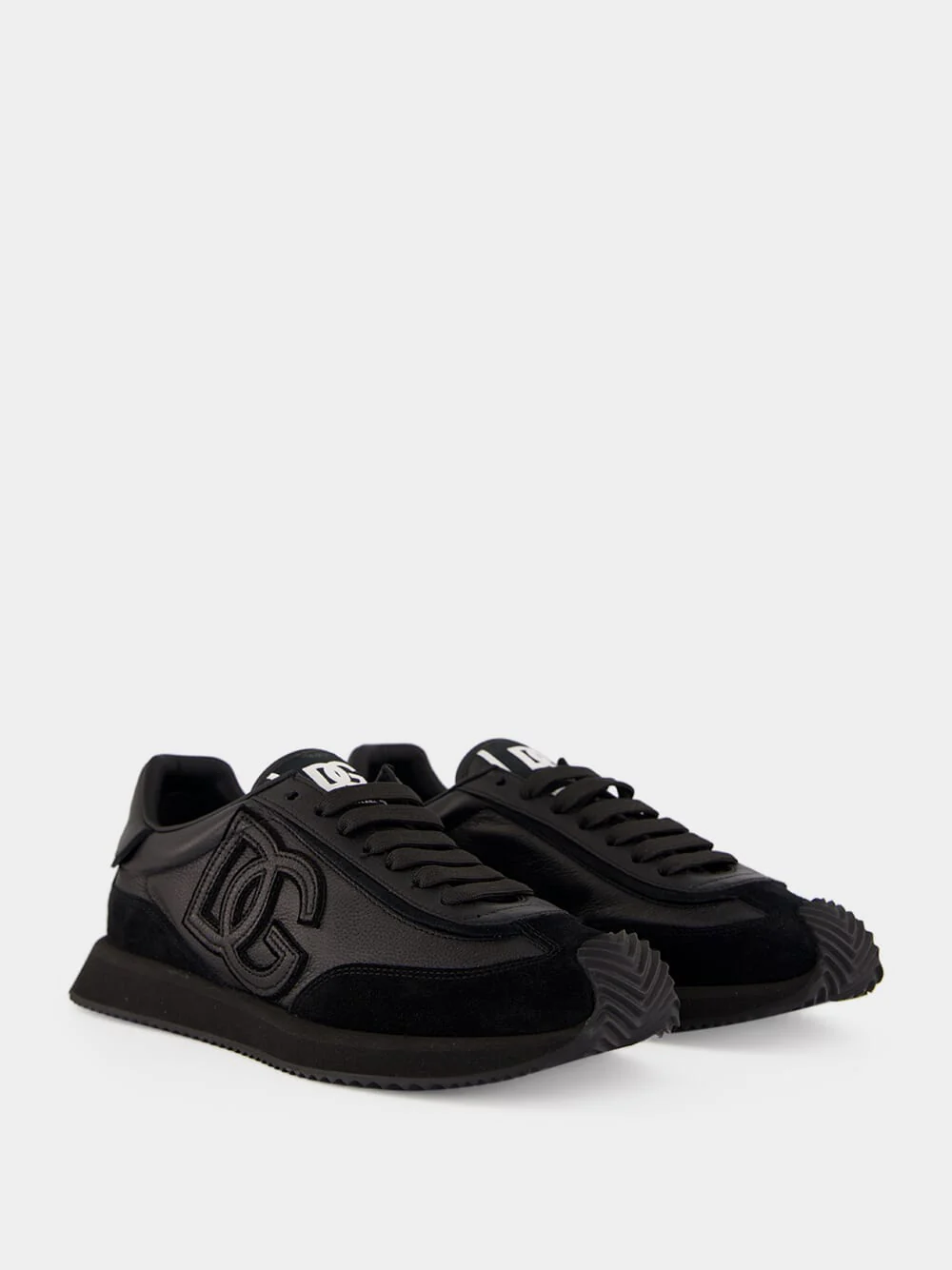 Black DG Cushion Calfskin Sneakers - Image 3