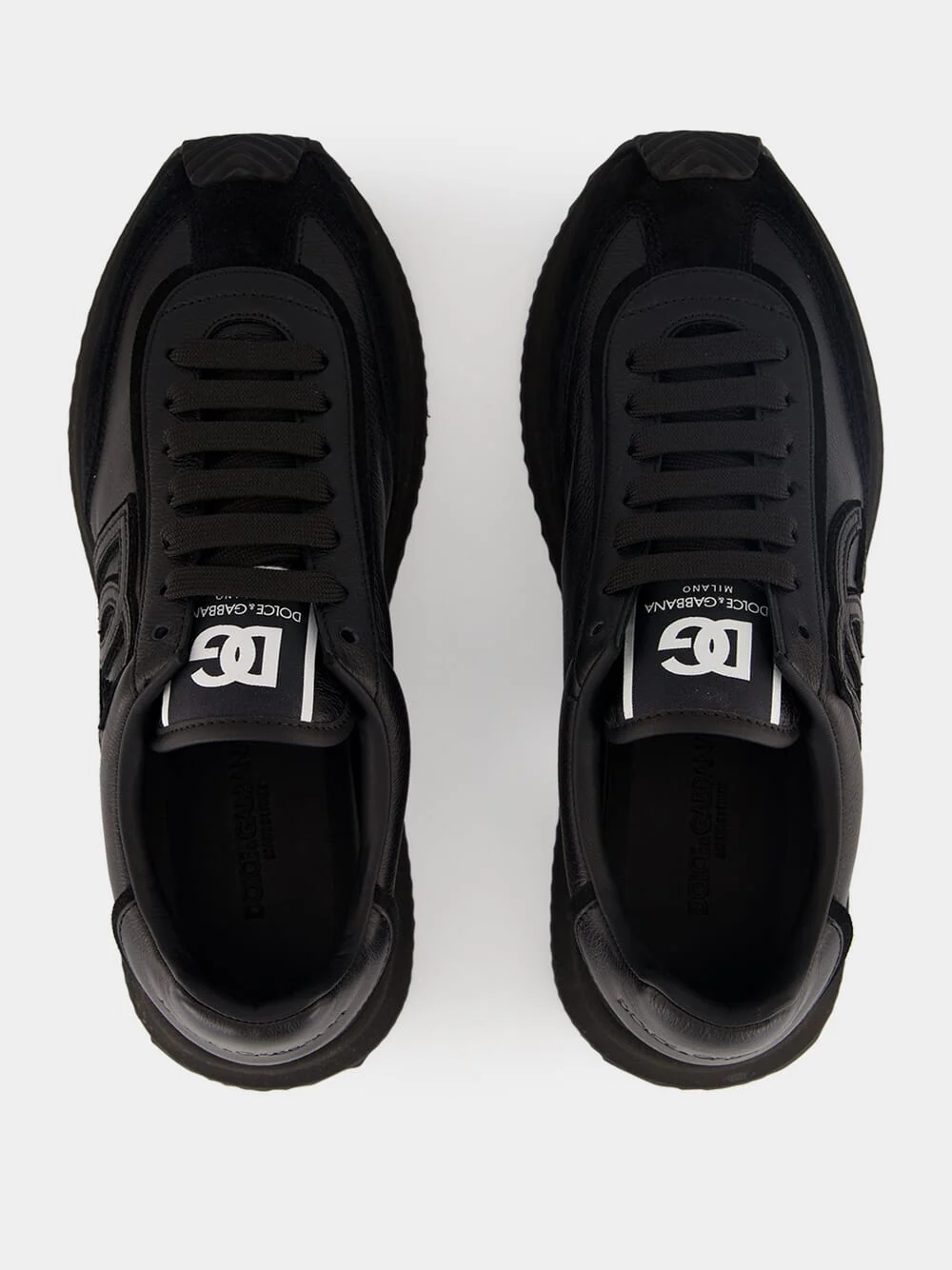 Black DG Cushion Calfskin Sneakers - Image 4