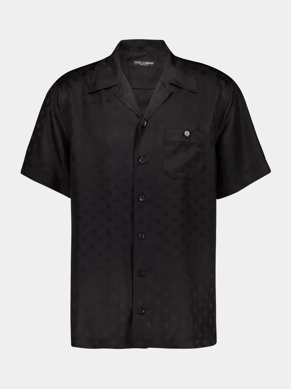 Black DG Logo Jacquard Hawaii Shirt