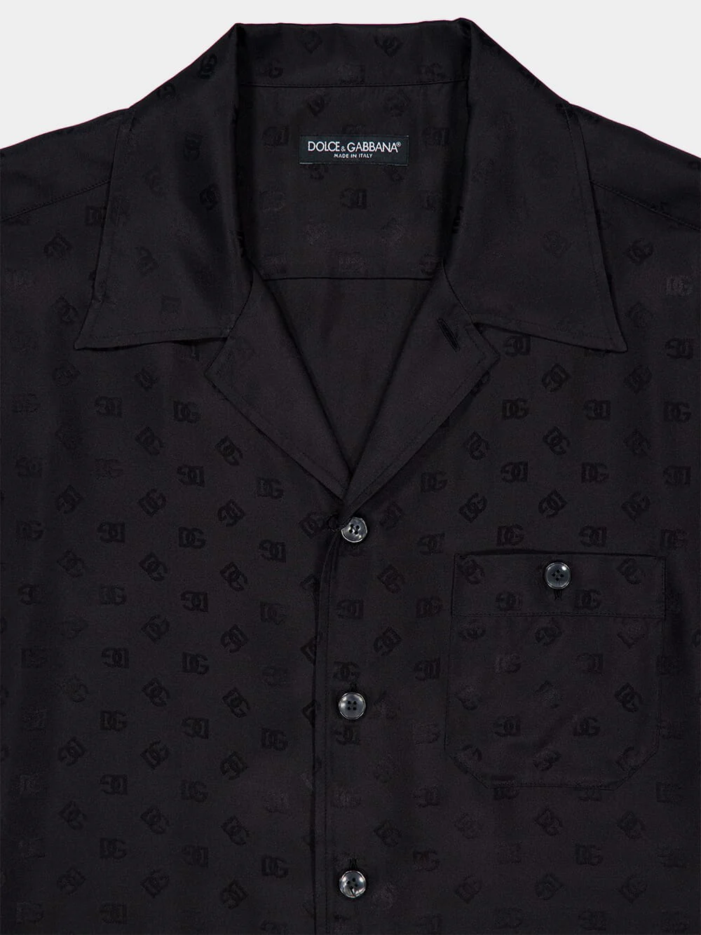 Black DG Logo Jacquard Hawaii Shirt - Image 5