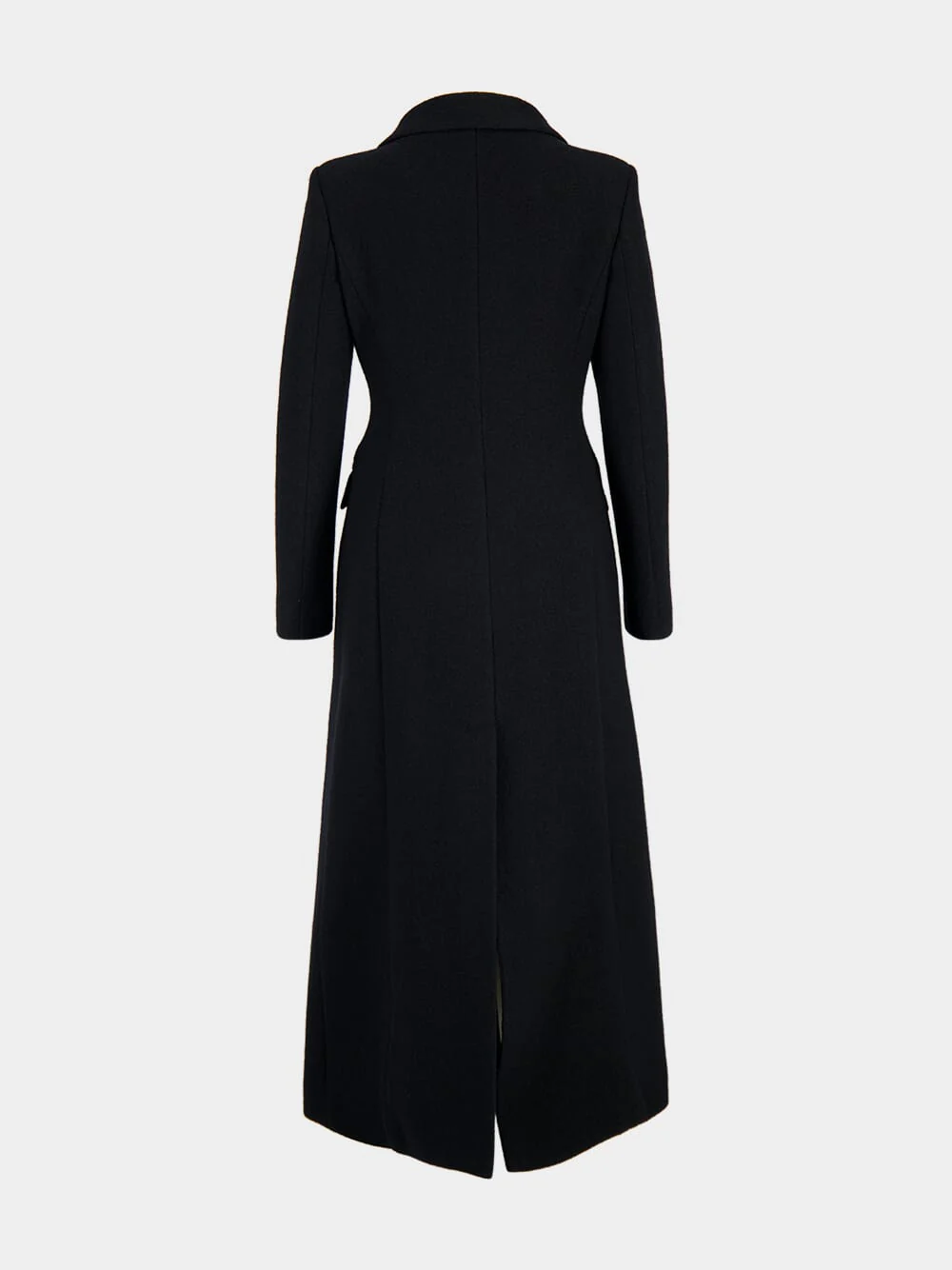 Black Double-Breasted Wool Coat - Image 3