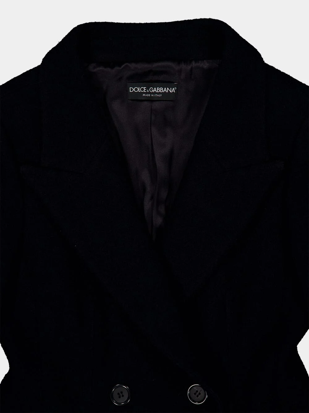 Black Double-Breasted Wool Coat - Image 5