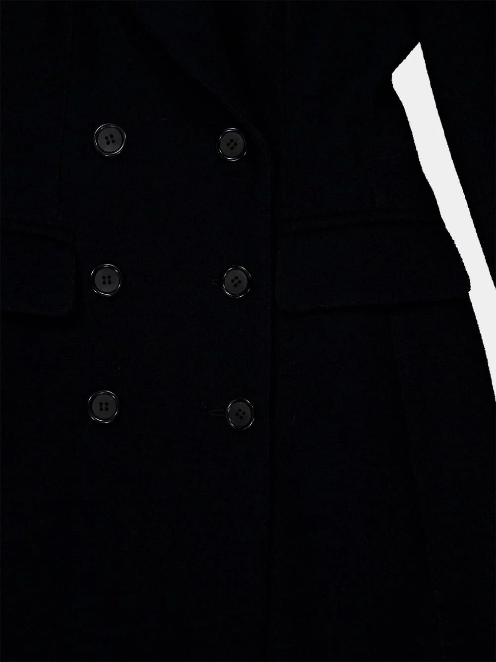 Black Double-Breasted Wool Coat - Image 6
