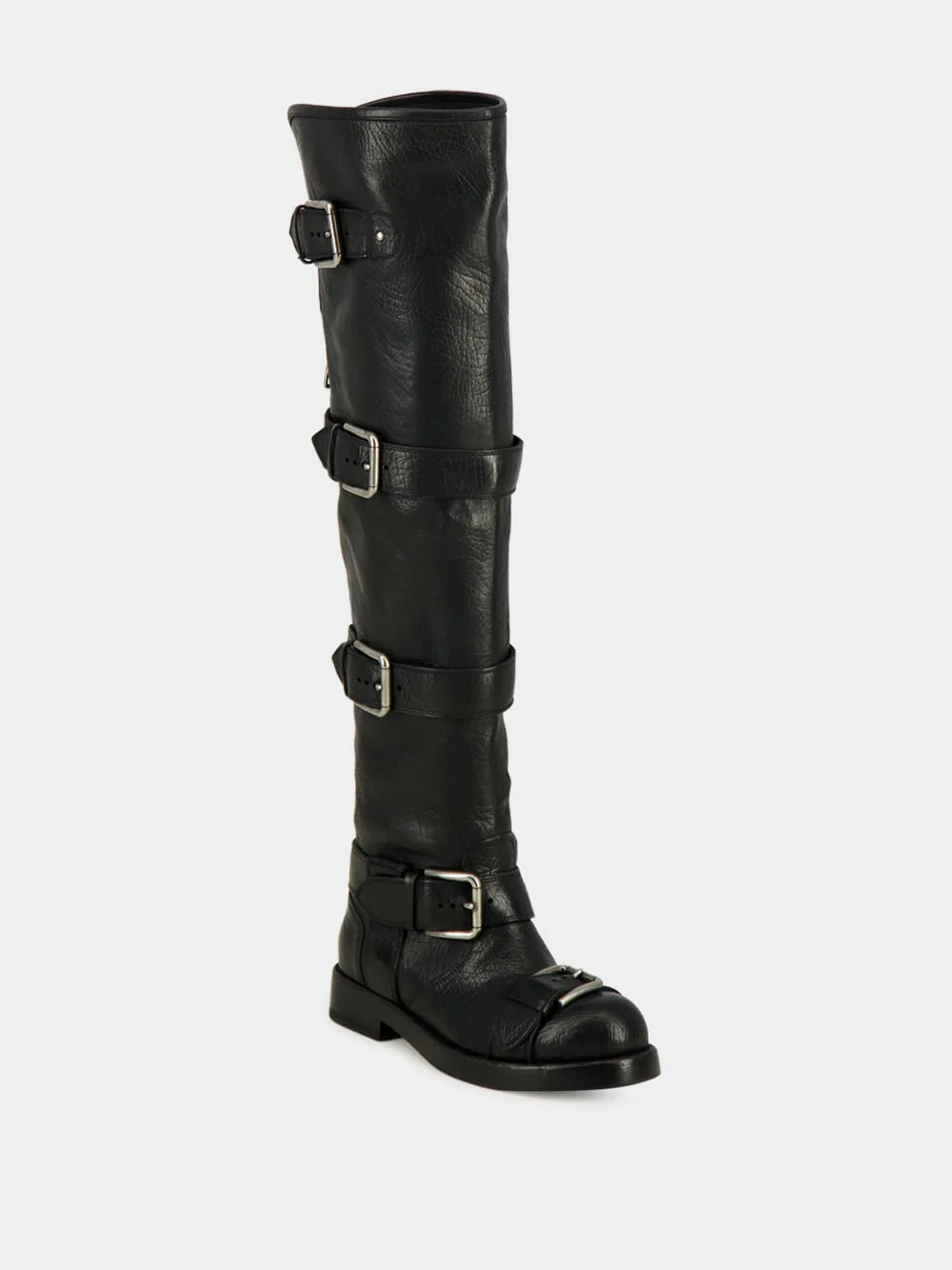 Black Horse Leather Buckled Boots - Image 2