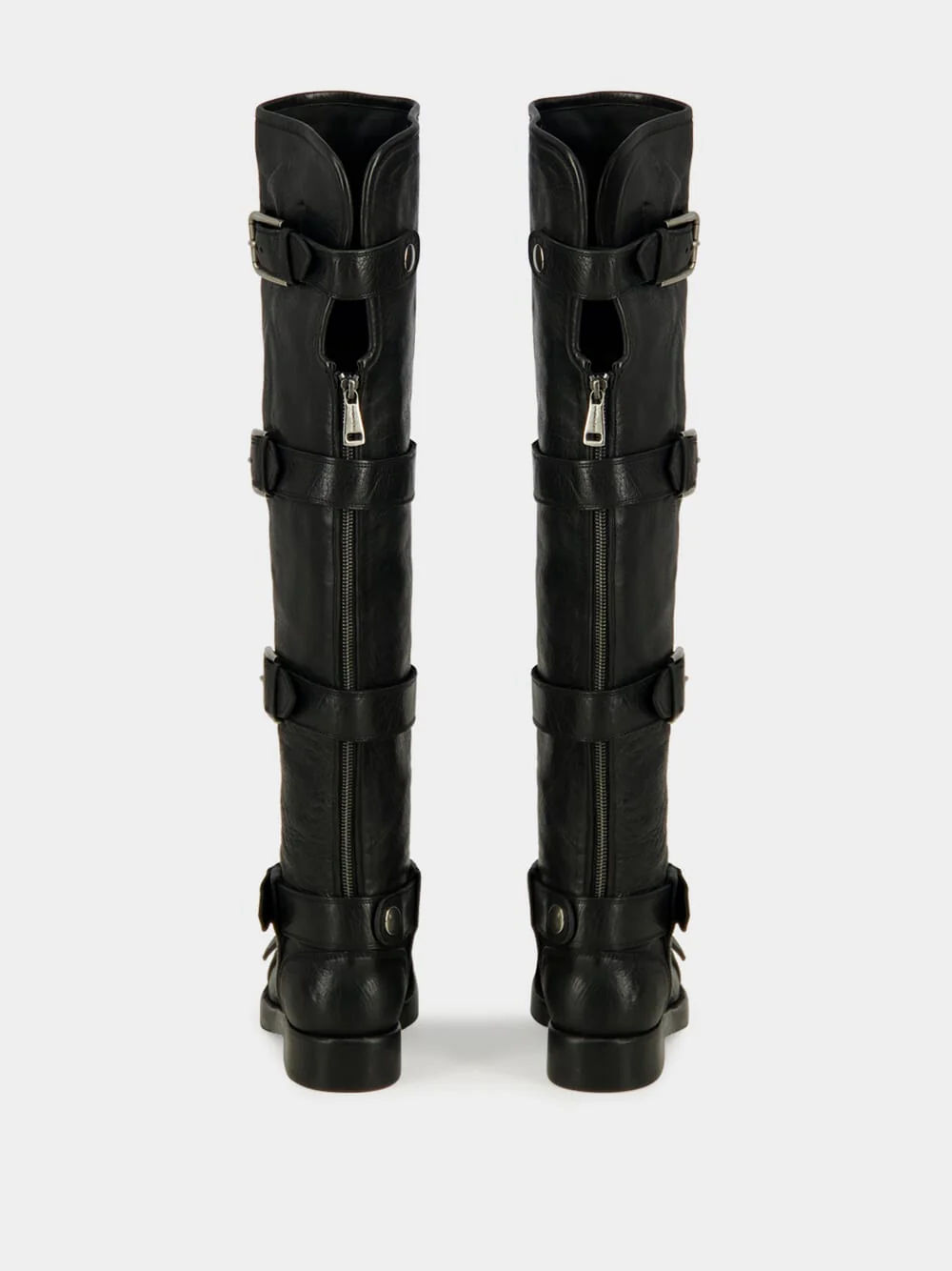 Black Horse Leather Buckled Boots - Image 4