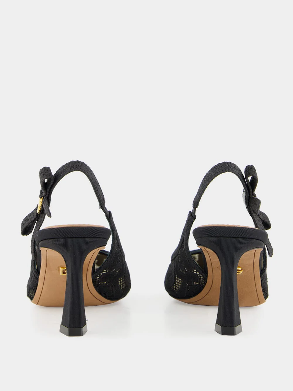 Black Lace Slingback Pumps - Image 12
