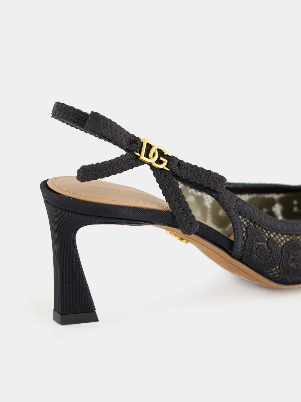 Black Lace Slingback Pumps - Image 13