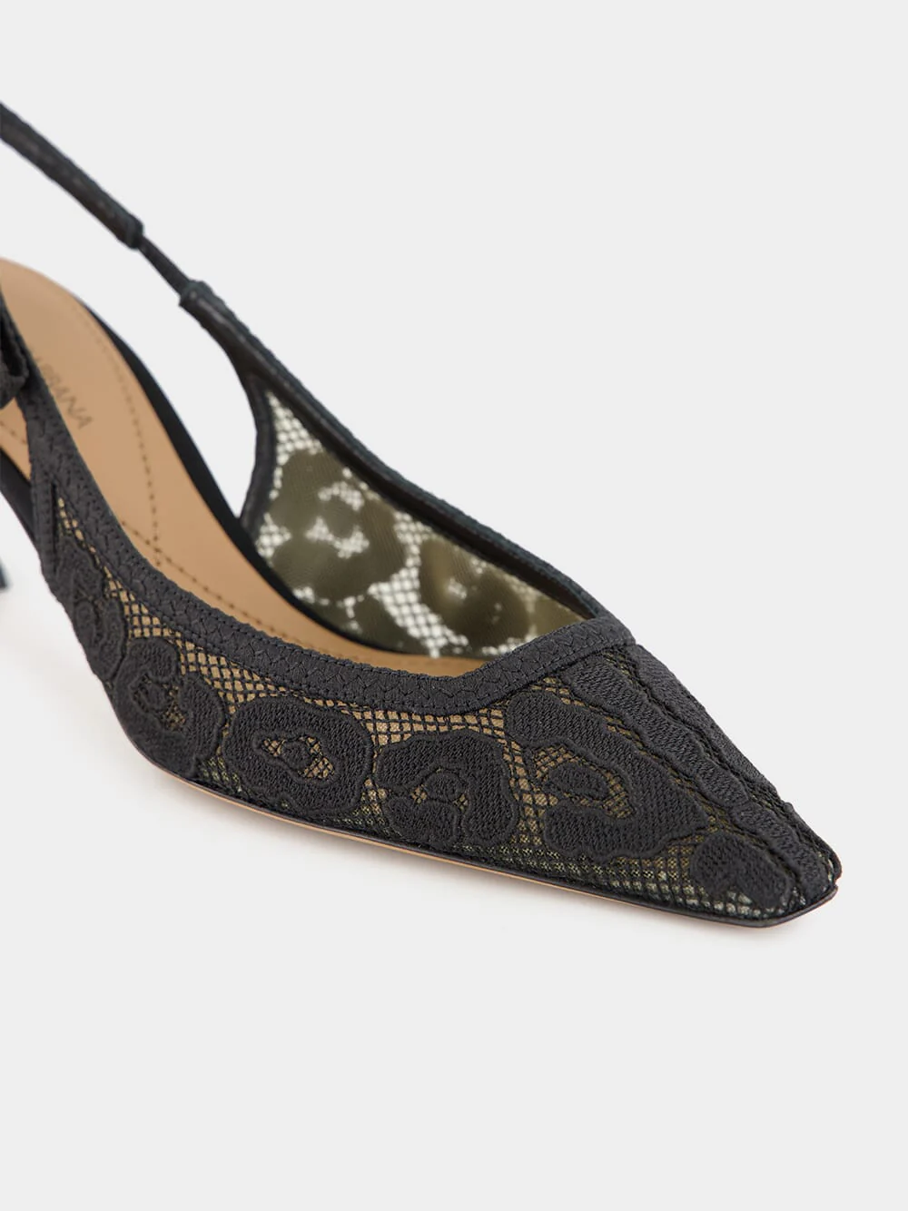 Black Lace Slingback Pumps - Image 14