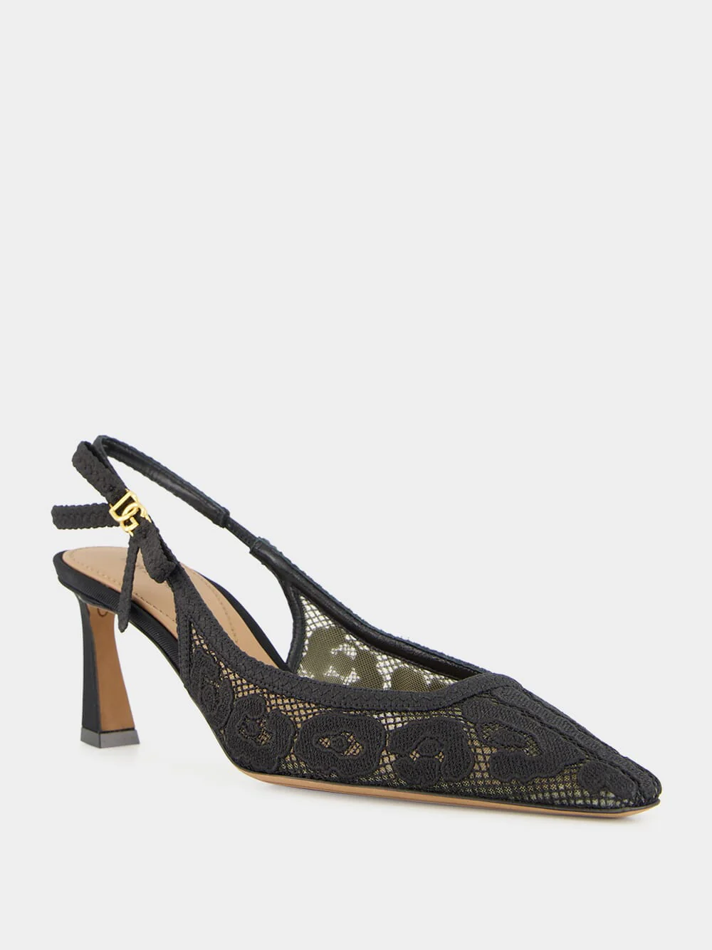 Black Lace Slingback Pumps - Image 2