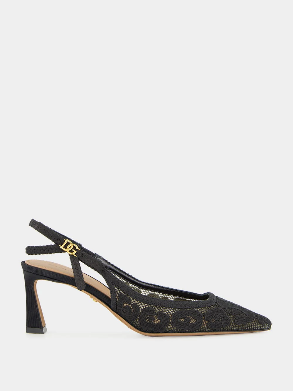 Black Lace Slingback Pumps - Image 8