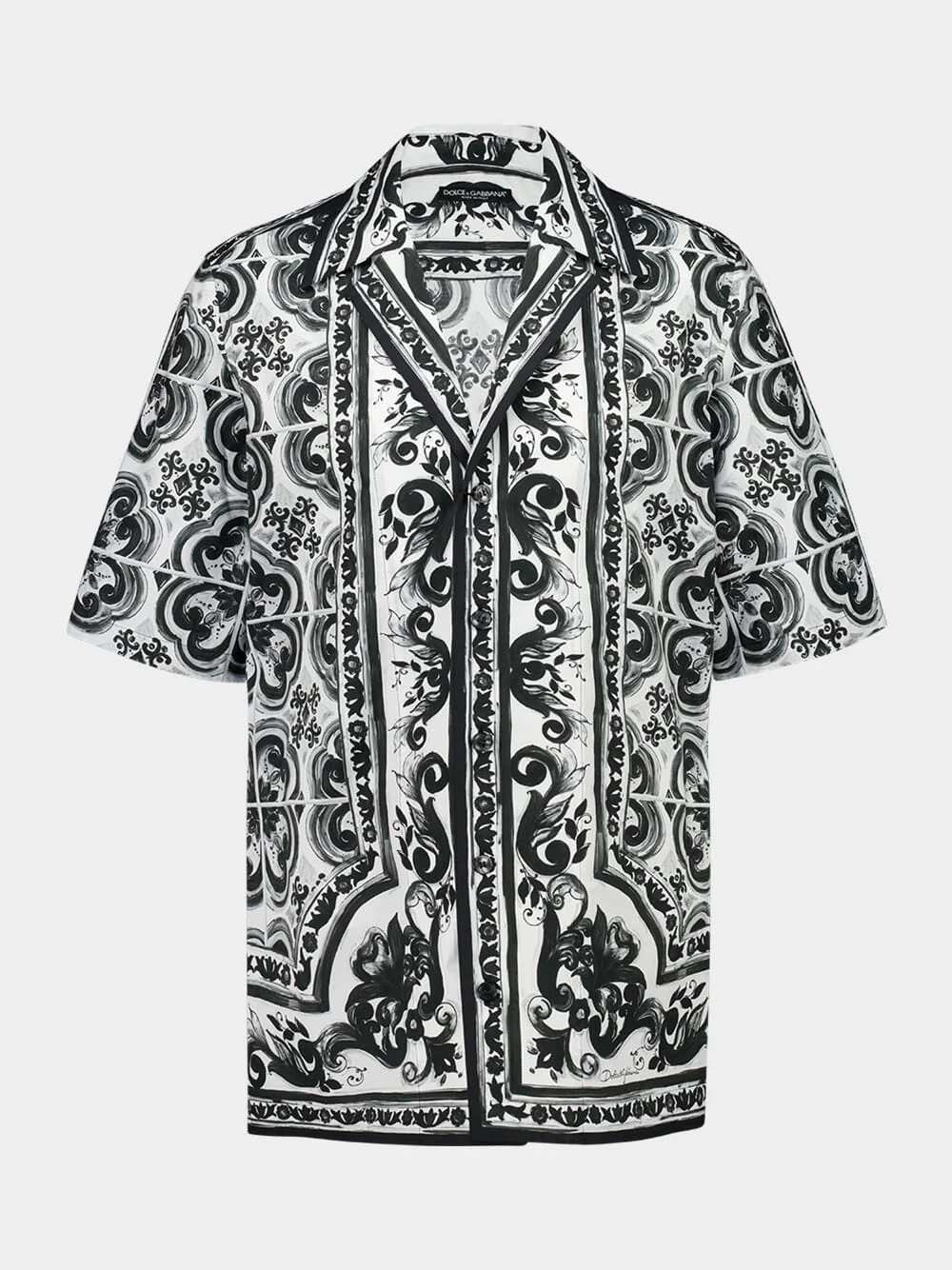 Black Majolica Print Short Sleeve Shirt
