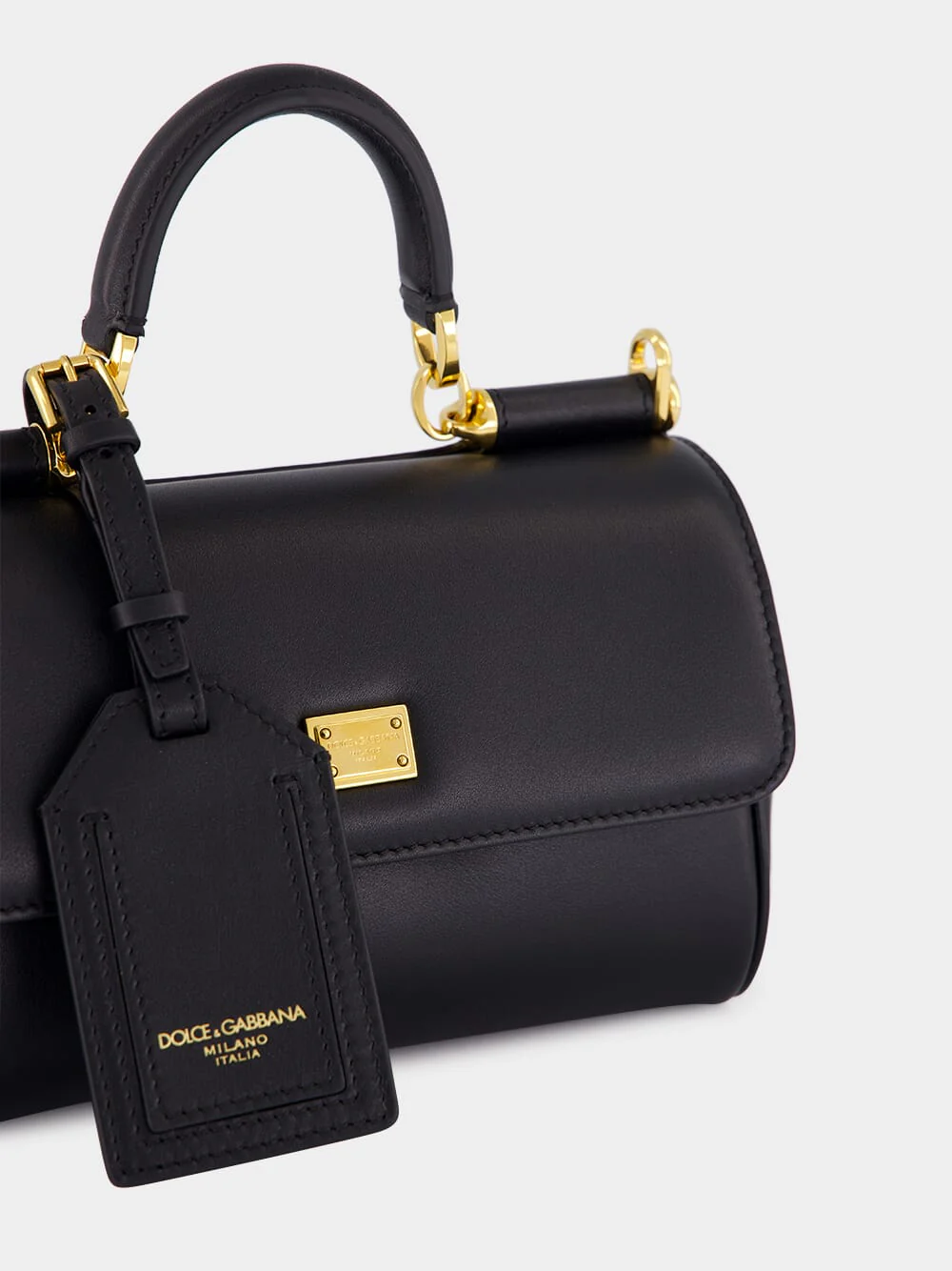 Black My Sicily Mini Calfskin Handbag - Image 7