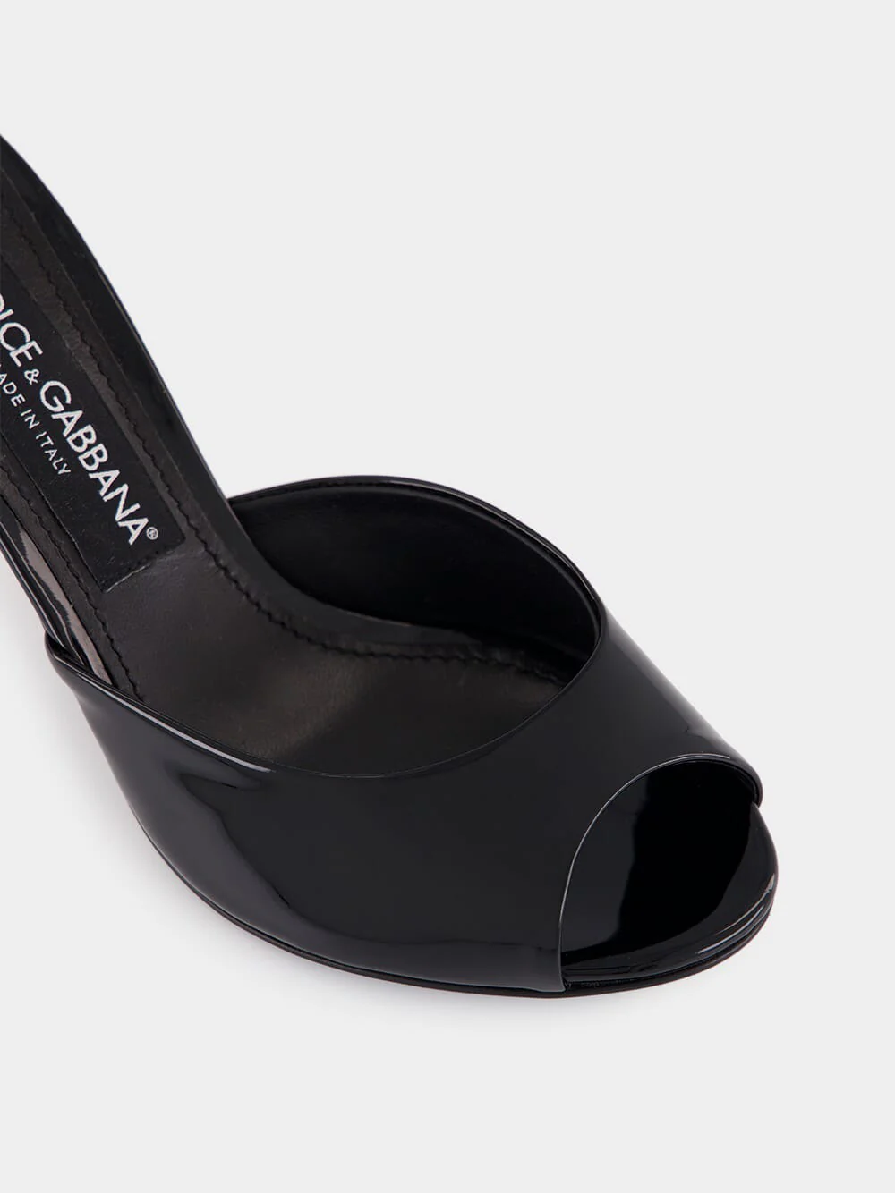 Black Patent Leather Keira Heeled Mules - Image 7