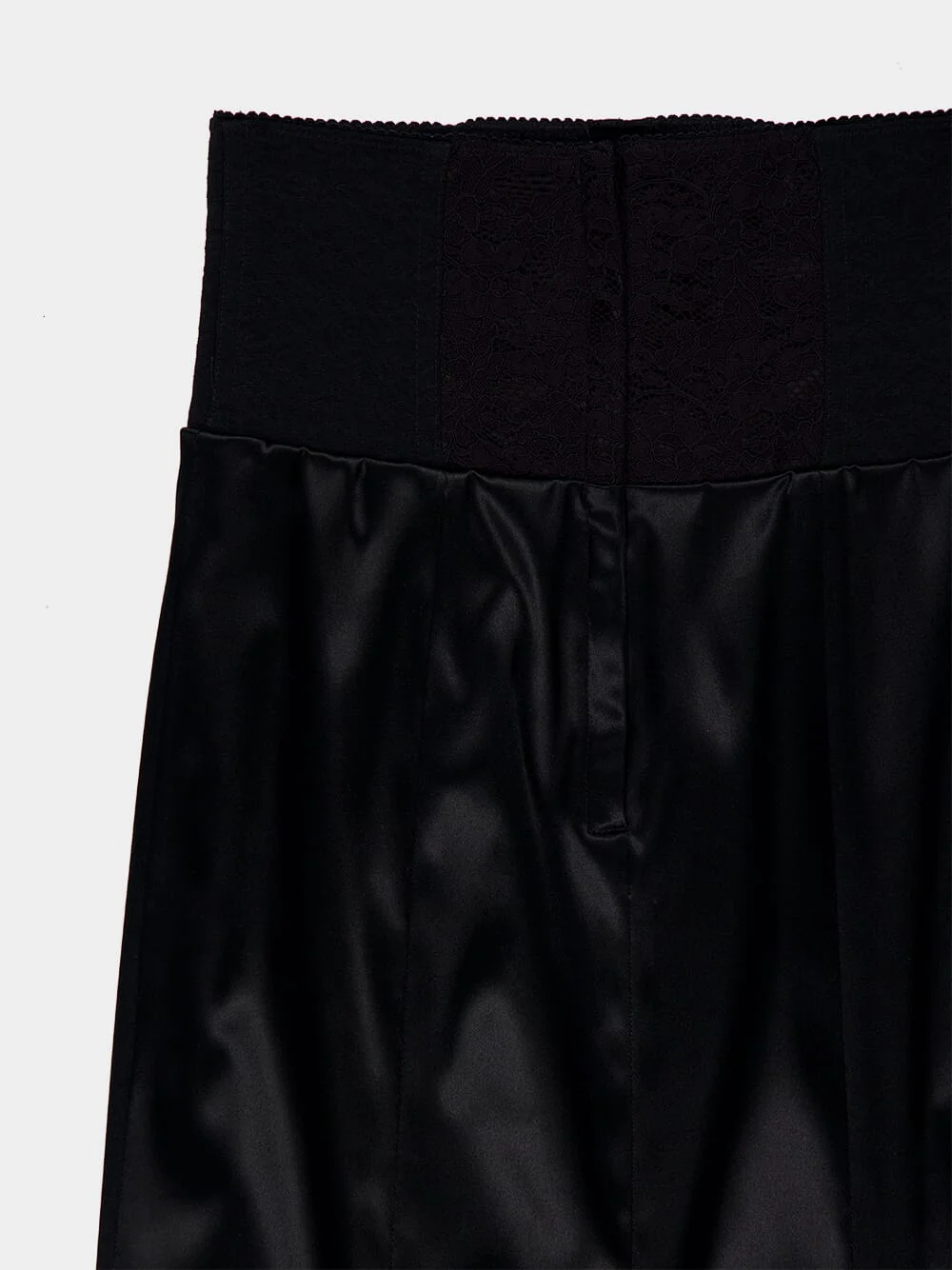 Black Satin Corset-Belt Midi Skirt - Image 12